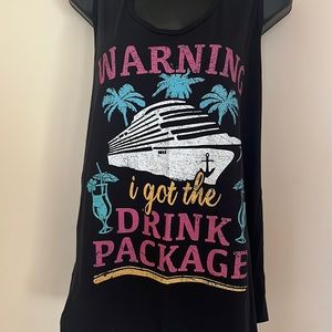 Black Graphic Tank Top